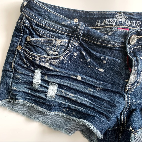 •ALMOST FAMOUS• Size 13 Distressed jean shorts - Picture 2 of 7
